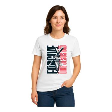 Imagem de Camiseta Feminina Algodão Religião Fé Cristã Gospel Jesus - Religião E