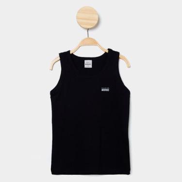 Imagem de Regata Infantil Nicoboco Básica Bathe Menino, Preto, 8A