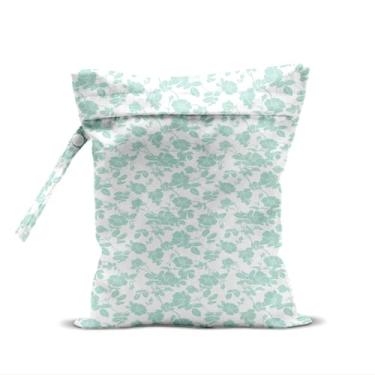 Imagem de Bolsa impermeável e úmida para roupas de banho, viagens, cosméticos, roupas sujas para piscina, ioga, academia, artigos de higiene, carrinho de bebê, bolsas de praia de viagem reutilizáveis (flores