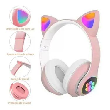 Imagem de Fone Gatinho Led Bluetooth Wireless Dobrável