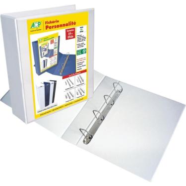 Imagem de Fichário De Pvc Personalite A4 75mm 4 Argolas Branco - Acp