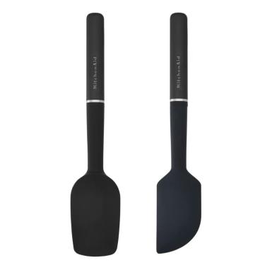 Imagem de Jogo Espátula Pão Duro E Clássica Silicone Preto Kitchenaid