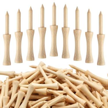 Imagem de Vinsot 500 peças de camisetas de golfe duráveis de madeira bambu Golf Tees Bulk para Driving Range e Simulador Acessórios essenciais para homens e mulheres prática interna e externa (6,5 cm (2-3/4