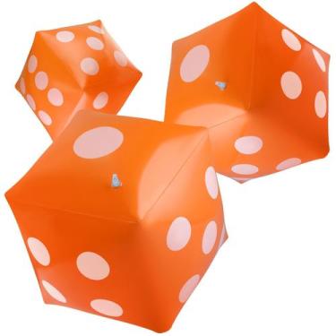 Imagem de Pacote com 3 dados infláveis Blulu, 30 cm, laranja Jumbo