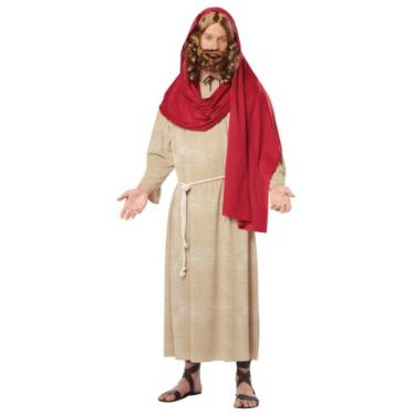 Imagem de California Costumes Jesus adulto masculino, Bronzeado/vermelho, GG