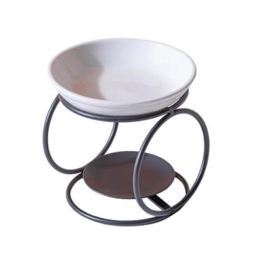 Imagem de Generic Queimador de óleo de cerâmica, queimador de cera derretida, decoração para casa, difusor de aromas, aquecedor de cera para forno, estrutura de metal, Preto