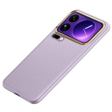 Imagem de FWYANZH Capa para Xiaomi 17 Pro Max/17 Pro/17, capa de proteção de couro leve ultrafina anti-queda Business Shell, rosa, 17 Pro Max