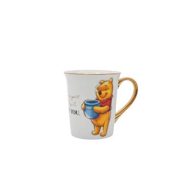 Imagem de Disney Caneca de cerâmica do Ursinho Pooh do 100º aniversário com alça dourada – Copo de café colecionável, licenciado oficial