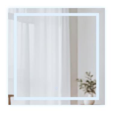 Imagem de Espelho Quadrado Emoldurado, Led Touch Luxo 70x70cm, MR-BH004, Alira Home