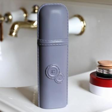 Imagem de Estojo para escova de dentes de viagem, grande, portátil, à prova de poeira, conjunto de pasta de dentes com copo de enxaguante bucal, organizador compacto para casa de banho, viagem de negócios