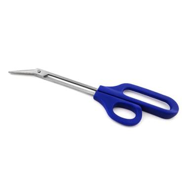 Imagem de Cortador de unhas de aço inoxidável premium – Tesoura multifuncional com alças azuis ergonômicas para remoção precisa de pele morta e corte de gaze