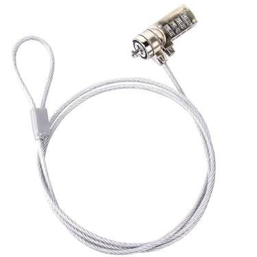 Imagem de Cirilo Cabos: Trava de Segurança para Notebook com Segredo Numérico | Cabo de Aço 1 Metro | Compatível com Entrada 7mm | Proteção Antifurto sem Chave