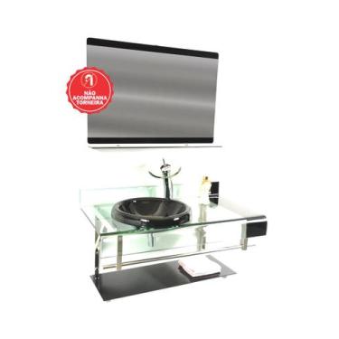 Imagem de Gabinete de Vidro 90cm para Banheiro Cuba Chapéu - Inglaterra  - EKASA