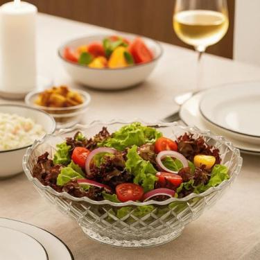 Imagem de Fruteira Saladeira De Vidro Mesa Posta Gourmet Suporte Frutas Sobremes