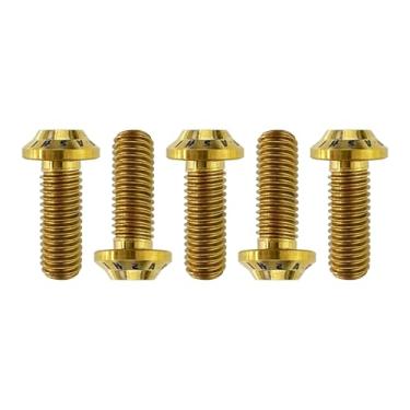 Imagem de Parafusos de montagem do rotor do disco de freio traseiro Arashi para Yamaha TT250 2000, YZF R1 2002-2003, YZF R6 1999-2002 Parafusos Torx cônicos de titânio M8x22 ouro 6 peças
