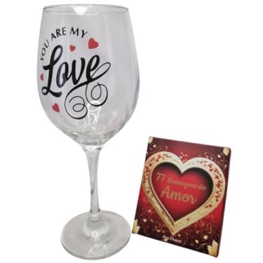 Imagem de Kit Box do Amor + Taça de Vidro Romântico Namorados Casal