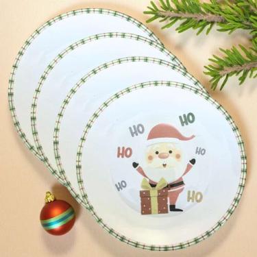 Imagem de Prato de Sobremesa Doces Natal Papai Noel 4 Unidades Scalla