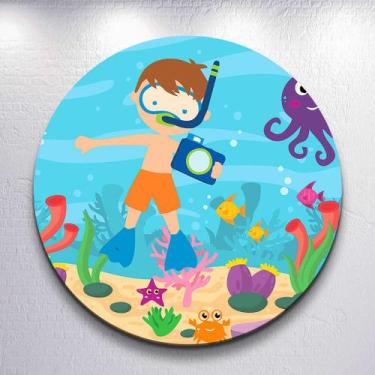 Imagem de Capas Festa Infantil Fundo Do Mar Painel Redondo Grande ou Mini Estamp