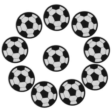 Imagem de RiToEasysports 10 Peças Remendos Bordados de Bola de Futebol Fáceis de Usar, Passados ​​ou Costurados para Roupas, Sapatos, Chapéus, Scrapbooking, Preto e Branco