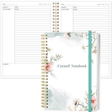 Imagem de A5 Cornell Notes Notebook - College Spiral Cornell Notebooks for Note Taking, Subject College Ruled Notebook Steno Pads for Office/School/Home, 5.8" x 8.5", Pink Flower