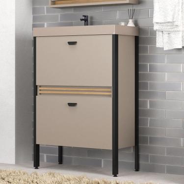 Imagem de Gabinete de Banheiro com Pia 60cm Ref 660 Cewal Gianduia/Itapuã