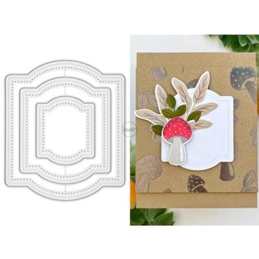 Imagem de DzIxY Matrizes de corte de metal de etiqueta pontilhada de renda para kit de fabricação de cartões, conjunto de recortes de papel, estêncil, suprimentos, modelos de máquina