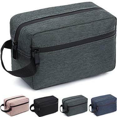 Imagem de Bolsa de Higiene Pessoal de Viagem para Mulheres e Homens, Bolsa de Barbear Resistente à Água para Acessórios de Higiene Pessoal, Sacos de Armazenamento Dobráveis com Divisor e Alça para Cosméticos
