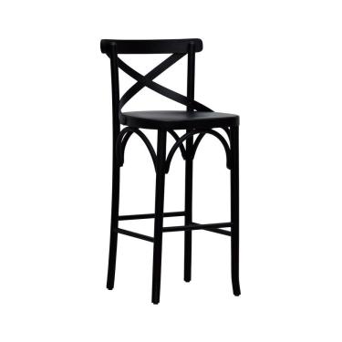 Imagem de Banqueta Alta Xisto Madeira Maciça Preto