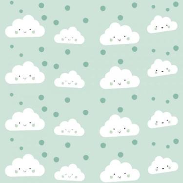 Imagem de Papel De Parede Infantil Nuvem Verde