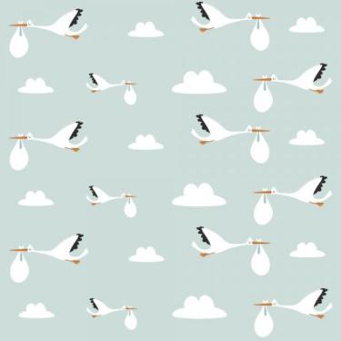 Imagem de Papel De Parede Infantil Cegonha Bebê