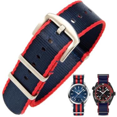 Imagem de Aoeiwv Pulseira de relógio de nylon balístico militar de 20 mm, 22 mm, com fivela pesada, macia, durável, impermeável, pulseira de reposição de nylon premium para homens e mulheres