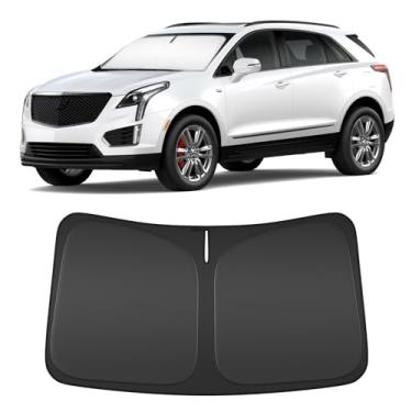 Imagem de Protetor de para-brisa para Cadill-ac XT5 2017-2025 Ajuste personalizado Protetor de janela frontal dobrável bloqueia os raios UV e mantém o refrigerador do carro