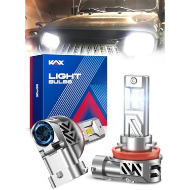 Imagem de KAX Lâmpada LED H11, lâmpada de neblina H8/H9, 32.000LM super brilhante, tamanho real 1:1, branco frio 6500K para esportes motorizados ATV UTV, pacote com 2