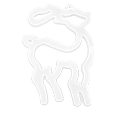 Imagem de Natal molde de silicone resina artesanato kit diy decorações da árvore de natal ornamentos para férias decoração de casa mesa do carro sílica gel 6 formas 1 pçs (Tag da série de Natal-Elk)