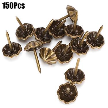 Imagem de Pregos de estofamento tachas pino retro brilhante padrão acessórios de móveis decorativos para sofá roupas diy material de ferro 11mm 150 peças