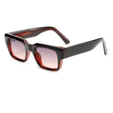 Imagem de VFDHN Óculos de Sol de Luxo TR90 Masculino Feminino Vintage com Armação CP e Proteção UV400 (Preto, Cinza e Marrom)