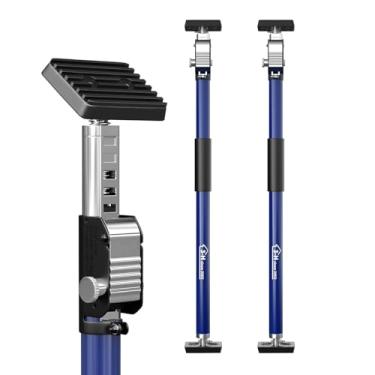 Imagem de 3-H Macacos de armário para instalação de armários, pacote com 2, mastro de suporte ajustável de ferramenta de terceira mão resistente, estende 75-132 cm, capacidade de 75 kg | Todo em aço espesso com