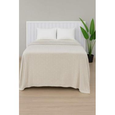 Imagem de Manta De Microfibra Estampa Poá Habitat Queen - Poá Bege