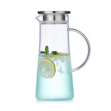 Imagem de YWangQiang Jarros de filtro, conjunto de jarros de água fria, jarro de grande capacidade, jarro de vidro resistente ao calor, jarro engrossado doméstico, jarro de suco, 1500 ml, 2000 m (cor