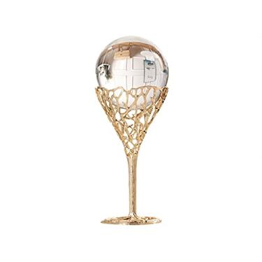 Imagem de YWangQiang Bola de cristal moderna luz luxuosa bola de cristal decoração sala de estar armário de estudo armário de vinho decoração de escritório decoração de mesa ornamentos (tamanho: 16 cm) (20 cm)