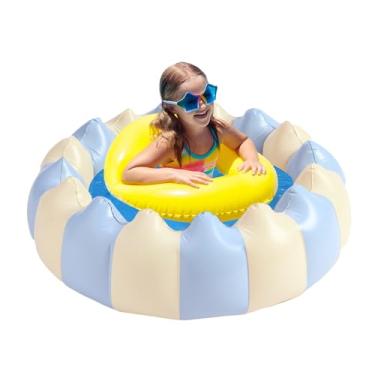 Imagem de Piscina para bebês, piscina inflável no quintal - poço de bola redondo para quintal, exterior, jardim, pátio, acampamento, verão, jogos aquáticos