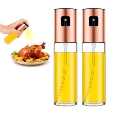 Imagem de Pulverizador de Azeite e Vinagre 100ml em Vidro e Inox – Spray de Óleo para Cozinha, Saladas, Airfryer e Churrasco (Rose)