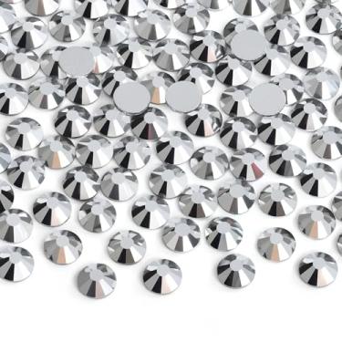 Imagem de Jollin Cola Fix Flatback Strass Vidro Diamantes Gemas para Arte de Unhas Artesanato Decorações Roupas Sapatos 7,2 mm (ss34 288pcs, Prata)