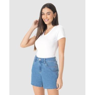 Imagem de Blusa Básica Feminina Decote V Em Algodão - Malwee, Branco, GG