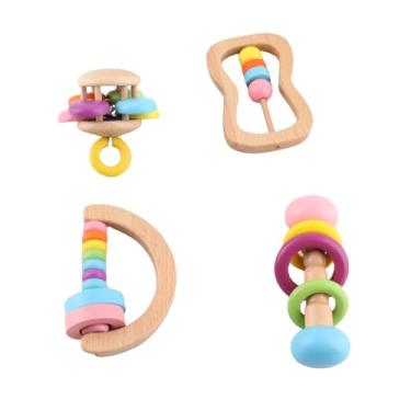 Imagem de SALALIS Conjunto de Chocalhos para Bebês, 4 Peças Premium para Recém-nascidos, Brinquedos de Agarrar para Crianças, Brinquedos Coloridos de Chocalho para Desenvolvimento Cognitivo
