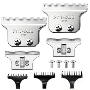 Imagem de Lâminas largas ajustáveis de substituição 2215 compatíveis com Wahl 5 Star Serise Detailer Li Trimmer 8081 e 8171 modelos (prata (2 peças))