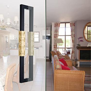 Imagem de STXYANGV Conjunto de puxador de porta resistente, em forma de H, aço inoxidável 304, puxador de porta de celeiro para portas de madeira/portas de vidro/portas deslizantes, bar-to-bar (tamanho: 80 cm