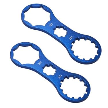 Imagem de bociloy 2 peças de chave de garfo azul para suspensão Suntour XCM XCR XCT RST, chave inglesa dianteira de mountain bike MTB, ferramenta de serviço de instalação de remoção profissional para reparo de