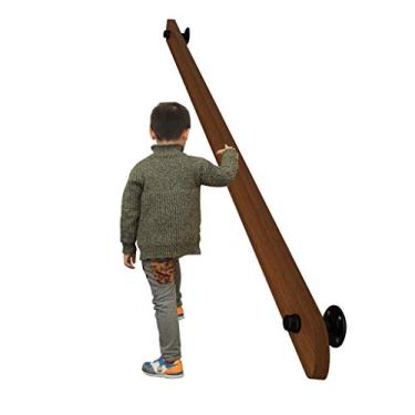 Imagem de Corrimão de escada de madeira de pinho corrimão antiderrapante de segurança, corrimão de idosos para ambientes internos Villa Loft cerca de madeira maciça (1,5 m a 6 m) (tamanho: 1,5 m)