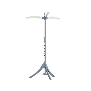 Imagem de Rack de secagem de roupas/escorredor de roupas dobrável para roupas e roupas, altura ajustável, aço inoxidável, resistente com 3 pernas, rack de secagem de chão dobrável